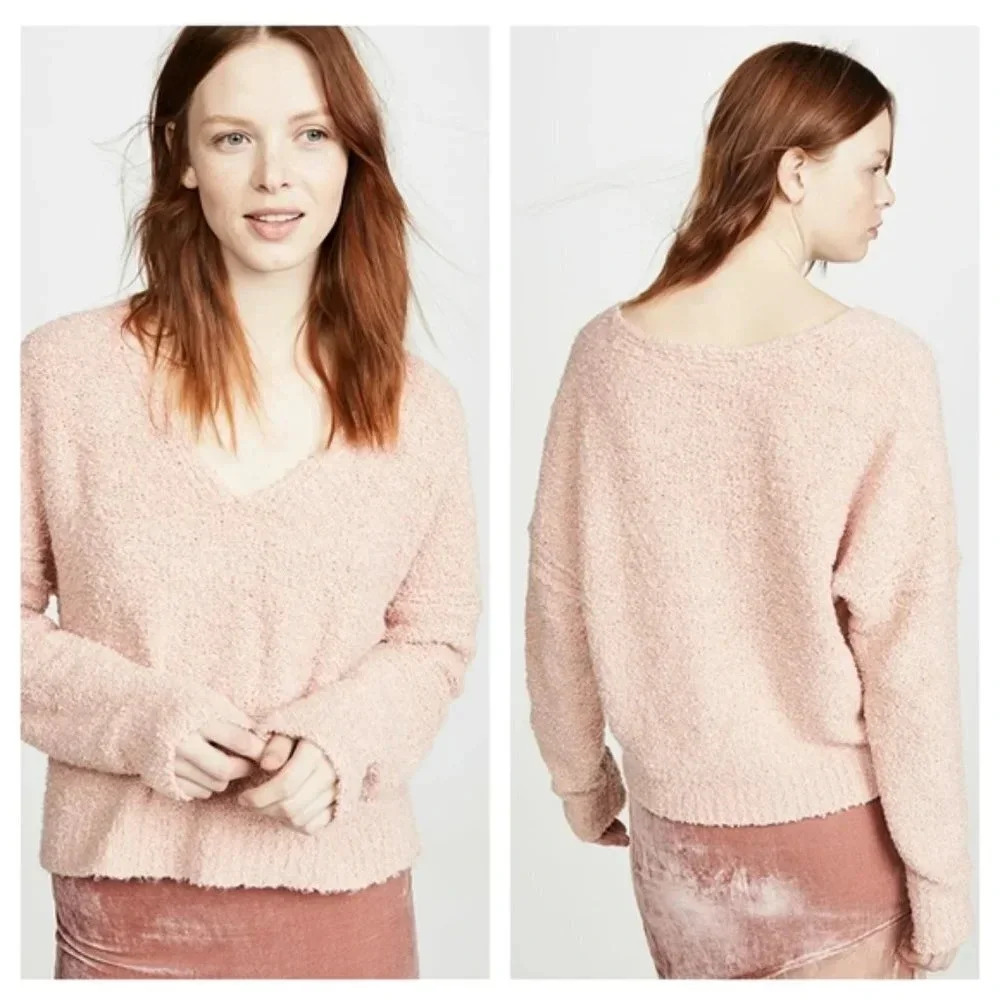 New Free People Finders Keepers Peach Sweater XS